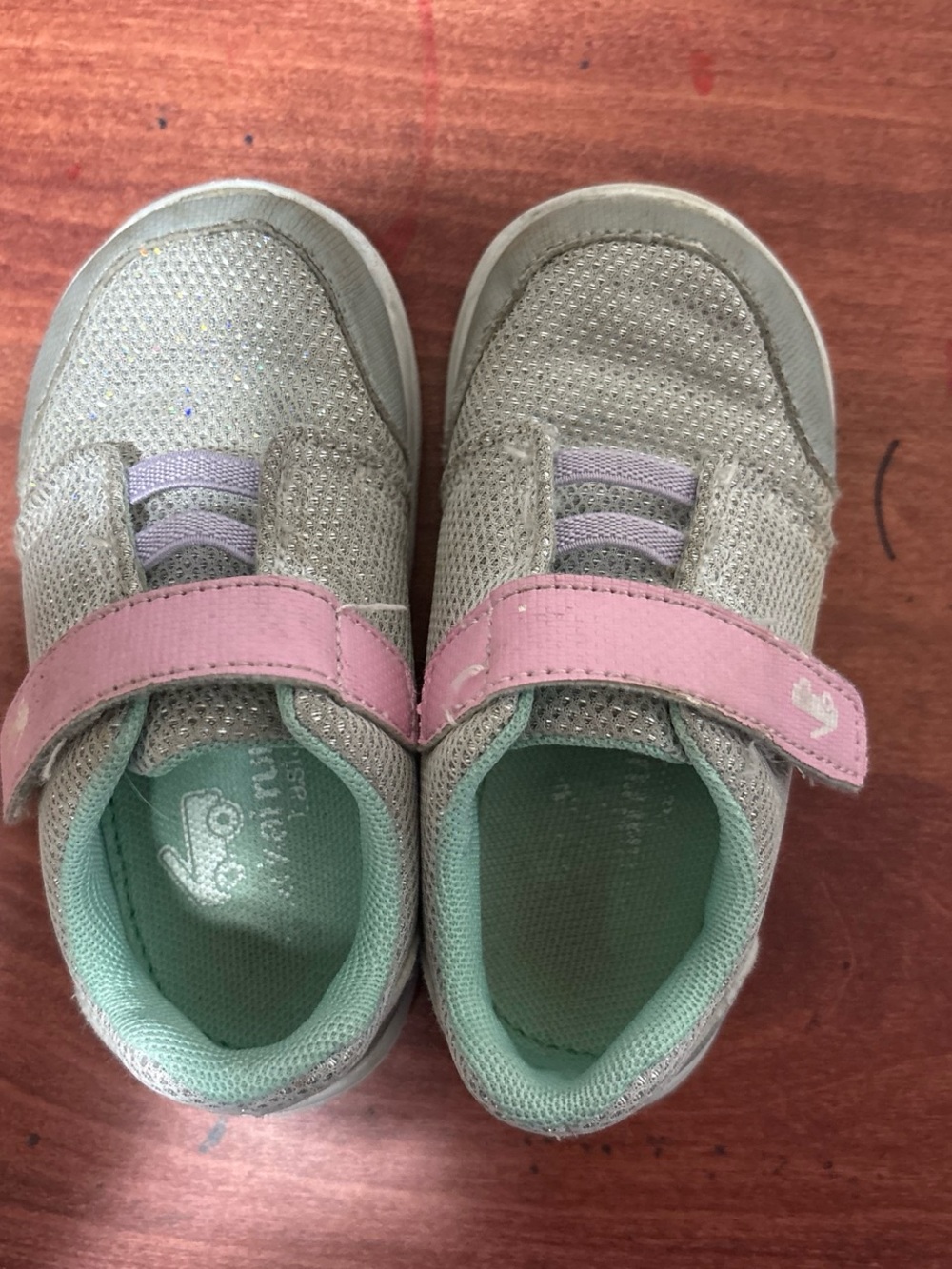 See Kai Run Girls Silver Pink Mint Sneakers